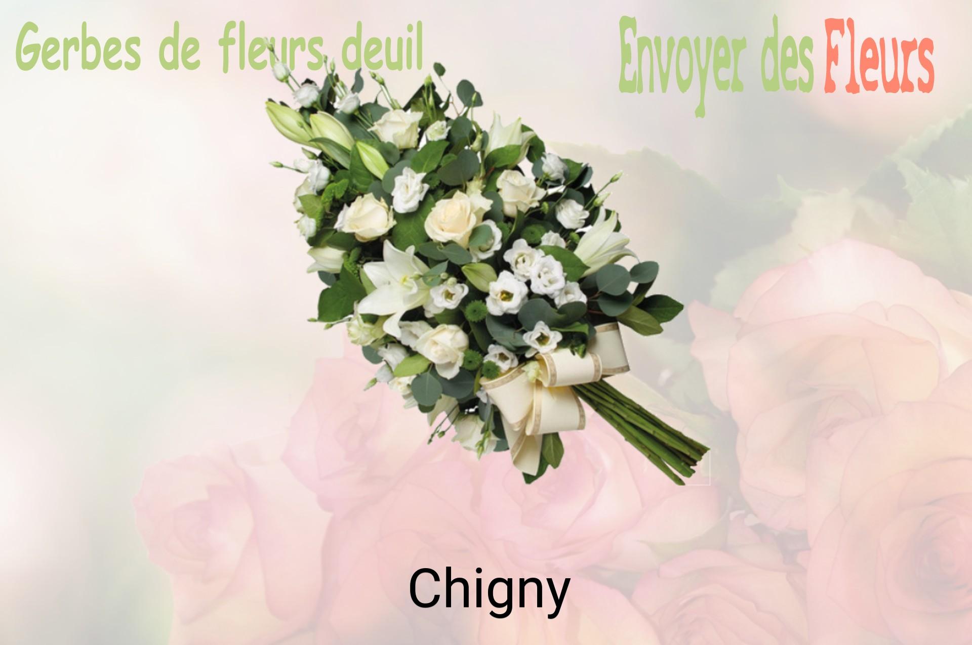 Gerbe de fleurs de deuil livrée à Chigny